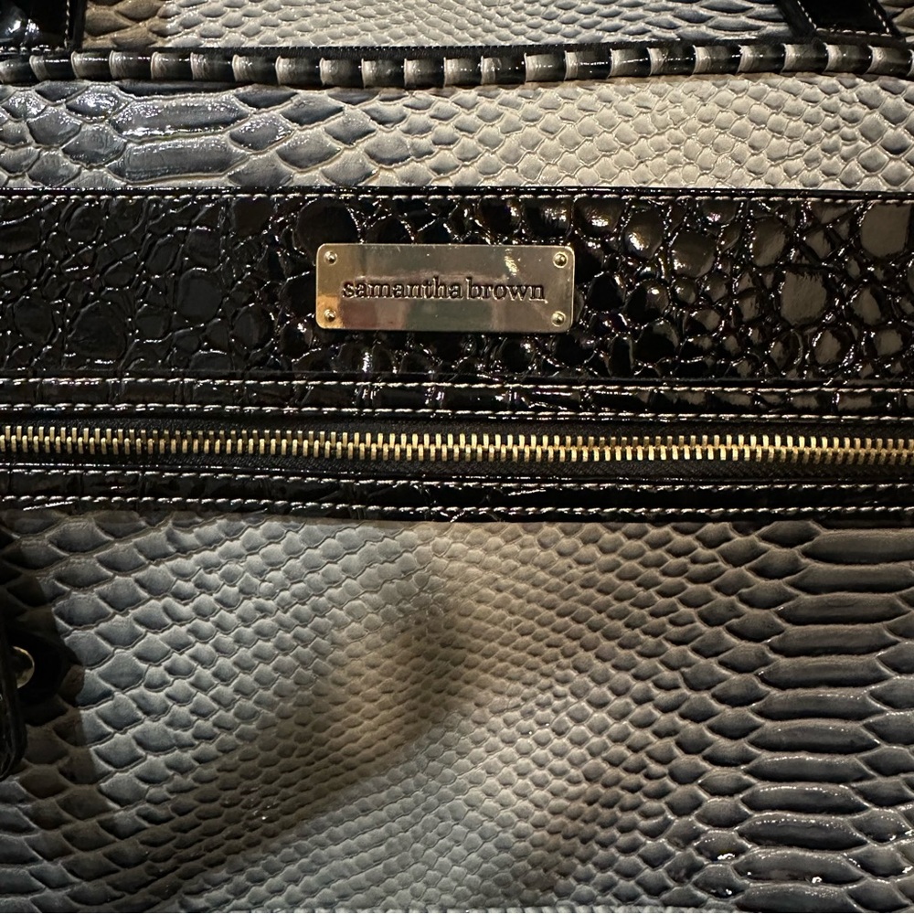 Samantha Brown Croco-Embossed Insulated Drop Bottom Tote - Picture 2 of 12